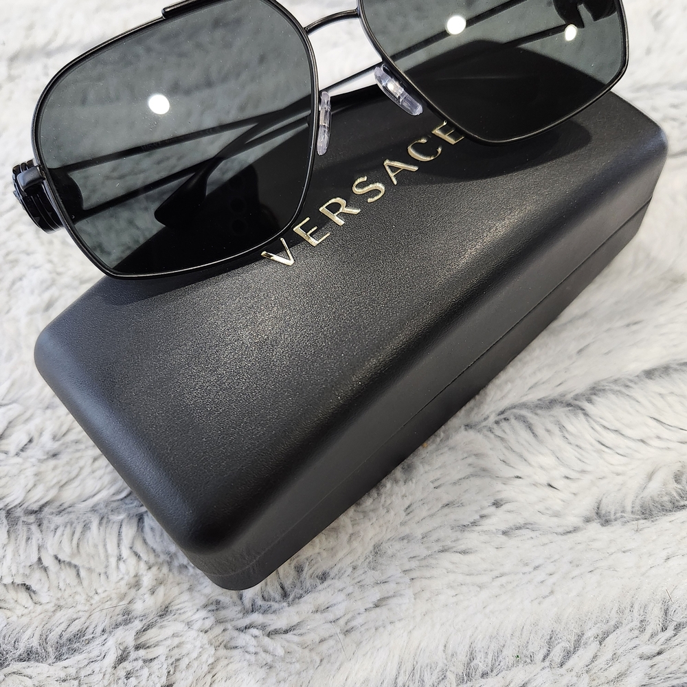 Versace Dark Gray Aviator Sunglasses